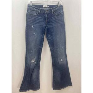 Abercrombie & Fitch Womens Jeans Size 2r 28x30 Flared Distressed 100% Cotton